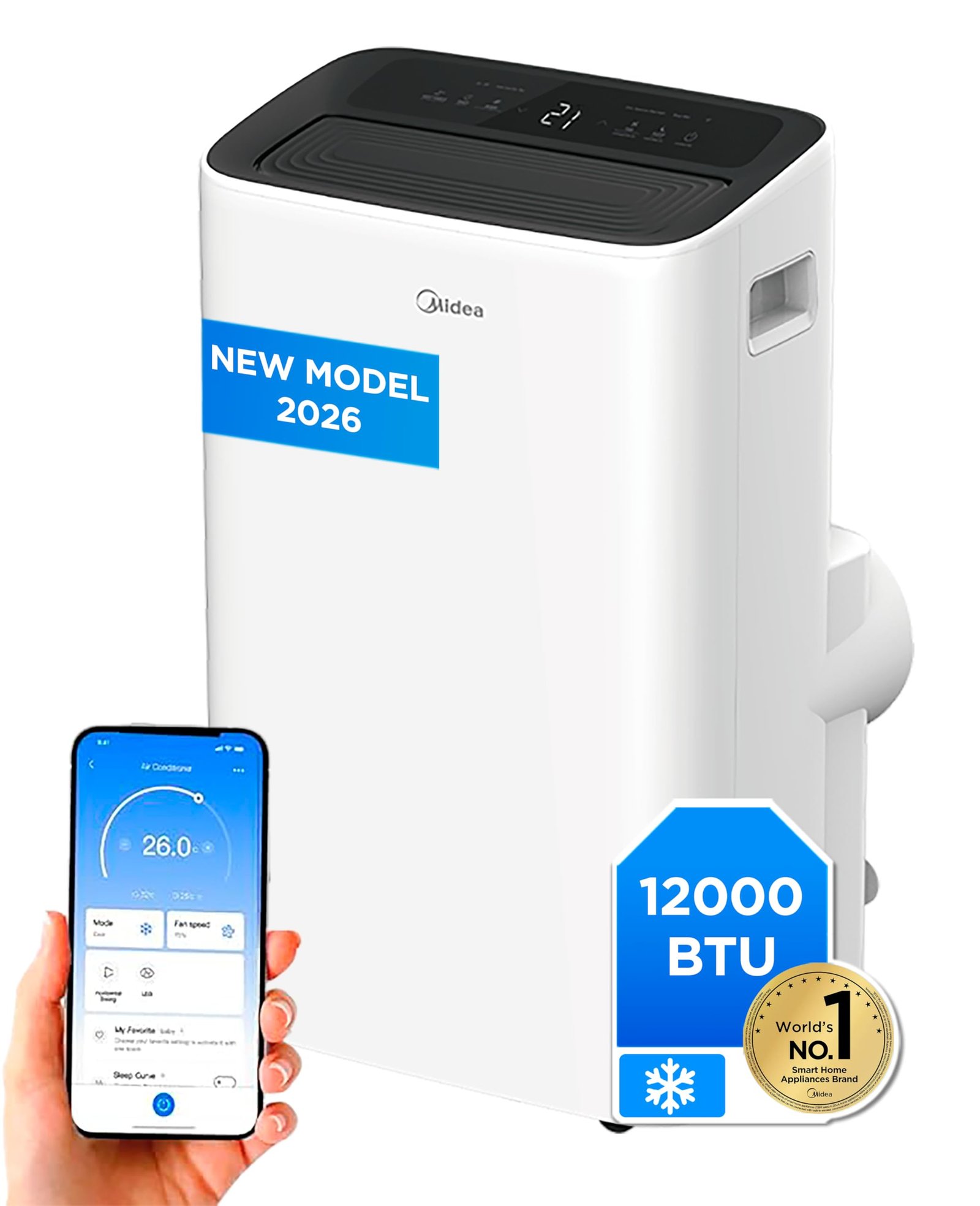 71Ufd_TrX0L Midea Aire Acondicionado Portátil WiFi 12.000 BTU 4 en 1 - Image 1